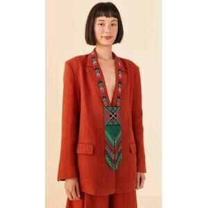 Farm Rio Linen Blazer Size Large